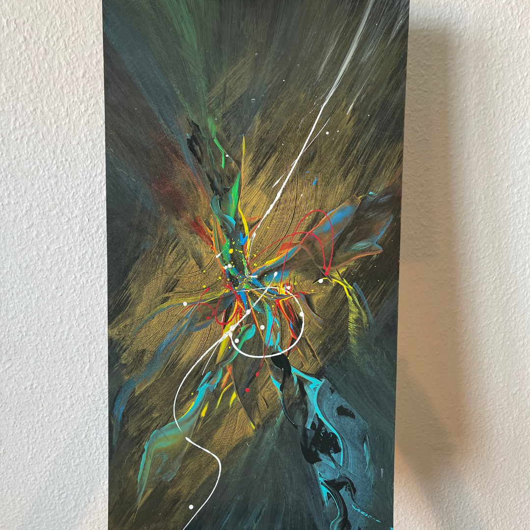 Abstract Painting 38x71cm Acrylic