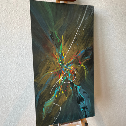 Abstract Painting 38x71cm Acrylic